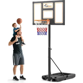 SAMAX Basketballkorb / Basketballständer 100-305 cm höhenverstellbar mit Rollen inkl. Netz