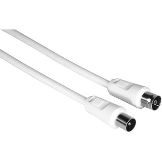 Hama TV Antennenkabel Koaxial 3m - hochwertig doppelt geschirmt 75dB - TV Anschluss Set-Top-Box Wandsteckdose weiß