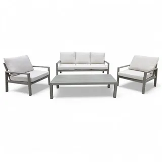 osoltus "osoltus Alu Lounge Gartenmöbel Outdoor Set Haugesund 3er kaktus/beige" - Grün/Beige