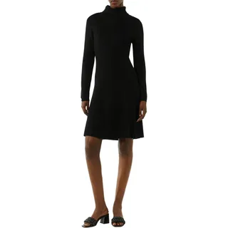 Strickkleid COMMA, Damen, Gr. 46, N-Gr, schwarz, Strick, Obermaterial: 72% Viskose, 28% Polyester, unifarben, casual, regular fit lang, ohne Ausschnitt, Langarm, Kleider, mit Rippstruktur