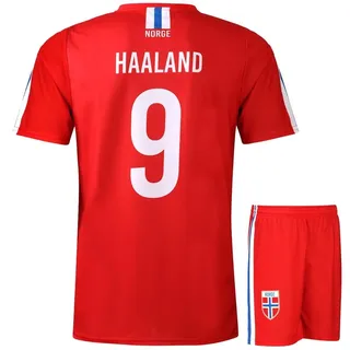 Norwegen Trikot Set Haaland - Kinder und Erwachsene - Jungen - Fußball Trikot - Fussball Geschenke - Sport t Shirt - Sportbekleidung - Größe S - S