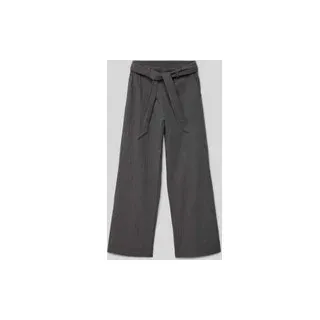 Regular Fit Weite Hose mit Bindegürtel Modell 'TIZANA', Graphit, 140