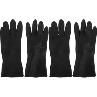 SOLUSTRE Friseurbedarf 2 Pairs Haar Farbstoff Handschuhe Schwarz Reusable Salon Haar F?rbung Latex Handschuhe Dicke Gummi Handschuhe für Reinigung Kochen Geschirr Handschützer