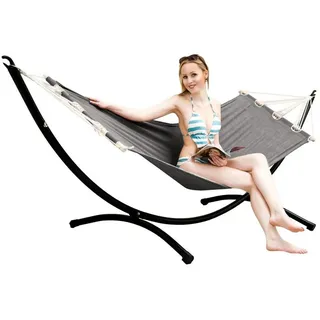 AMANKA Outdoor Hängematte mit Gestell - 300cm Hängemattengestell 190x80 Stabhängematte