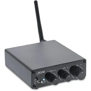 InLine Bluetooth 5.3 Audio Receiver mit 96 Watt Verstärker (Empfänger), Bluetooth Audio Adapter, Schwarz