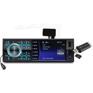 Caliber Autoradio - Auto Radio mit Bluetooth - Aux In - DAB - DAB Plus - FM - SD - USB - 4 Zoll Anzeige - Rückfahrkamera Eingang - 4X 55 Watt - Schwarz - 1 Din