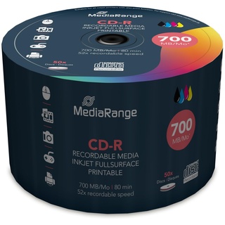 MediaRange CD-R 700MB 52x bedruckbar 50er Spindel