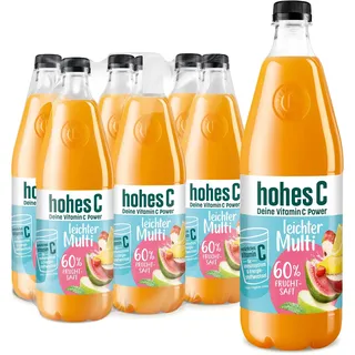 hohes C leichter Multi (6 x 1l), 60% Fruchtsaft, Multivitaminsaft, Vitamin C, ohne Zuckerzusatz laut Gesetz, vegan