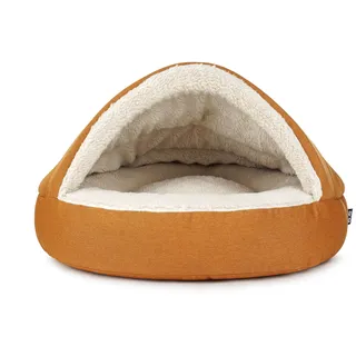 Shell Mono Hundehöhle Katzenhöhle mit Strukturstoff Kuschelhöhle auch orthopädisch - M