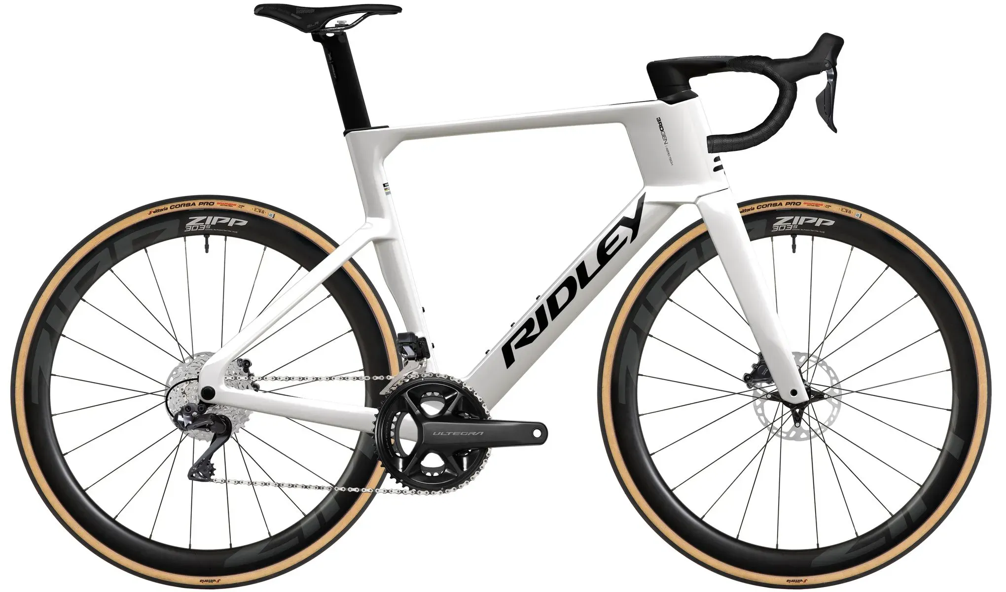 Ridley Noah 3.0 Ultegra Di2 2x12 M pearl white-black-glossy