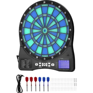 Vevor SucceBuy Elektronische Dartscheibe, mit LED-Beleuchtung, 48 Spielmodi & 500 Varianten, inkl. 6 Darts mit Flights & 50 Ersatzspitzen, LCD-Anzeige mit...