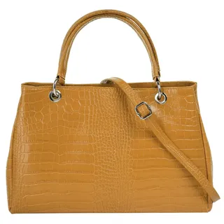Cluty Henkeltasche, echt Leder, Made in Italy, gelb