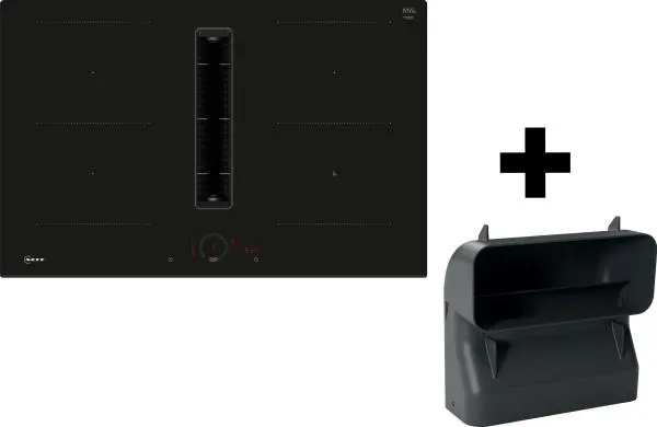 Neff Collection V58FHQGA6 - N 70 Induktionskochfeld mit Dunstabzug & Flachkanal S mit 7 Jahre Garantie, Twist Touch®, Combi Zone, Rahmenlos aufliegend, 80 cm