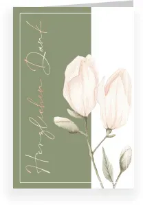 Trauerkarten Danksagungen in Grün mit eigenen Fotos gestalten im Design "Magnolia" - Musterkarte - Karten einfach online bei wunderkarten gestalten und bestellen