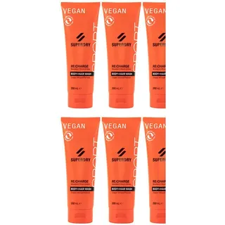 6x250ml SUPERDRY Sport Funky Red RE : charge 2in1 Duschgel & Shampoo