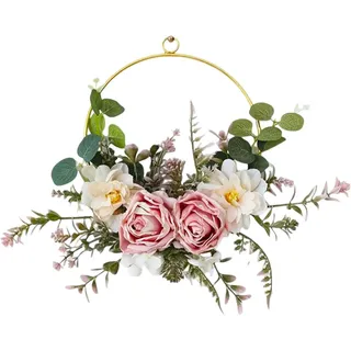 Kaket Dekokranz Kunst-Trockenblumenkranz, Wanddeko für Tür, Hochzeit & Zuhause, Wiederverwendbar,Vielseitige Dekoration