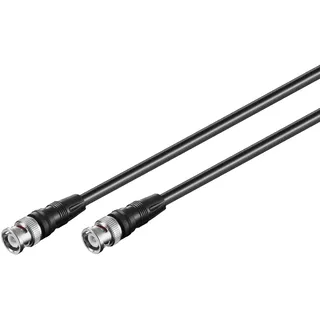 goobay 58880 Verbindungskabel BNC (RG58), Koaxialkabel, BNC-Stecker BNC-Stecker, 2-Fach geschirmt, 50 Ohm, Schwarz