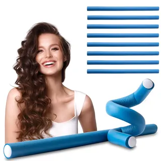 ECENCE Papilotten Lockenwickler 10x Blau Papilottenwickler Locken Friseurbedarf