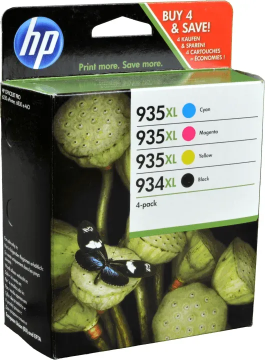 4 HP Tinten X4E14AE 934XL + 935XL Multipack KCMY