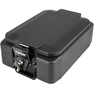 HMF 250442 Feuerfeste Geldkassette abschließbar, DIN A4, 41 x 28 x 15,5 cm, Schwarz