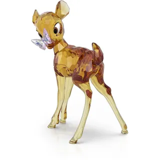 Swarovski Disney Classics Bambi, Niedliche Kristallfigur im Frühlingswald mit Schimmerndem Schmetterling, Größe: 10.6 x 6.9 x 7.9 cm