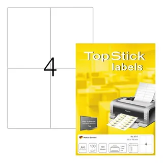 Topstick TOP STICK Universal-Etiketten, 105 x 148 mm, weiß, 100 Blatt