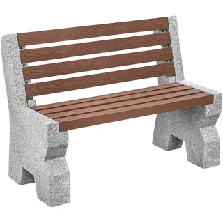 Dehner Granit-Gartenbank, 2-Sitzer, ca. B114/H75/T52 cm, Grau, Braun