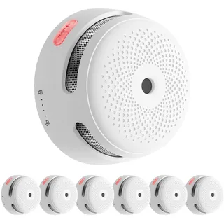 X-Sense Smart Rauchmelder XS01-M, WLAN-Rauchmelder, kompatibel mit FS31/FS61/FS121, SBS50 Basisstation und X-Sense Home Security App, 85 dB Warnsignal, vernetzter Mini-Rauch- und Feuermelder, 6 Stück