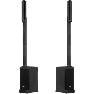 Vonyx VX820 PA Anlage Aktiv, 2er Set – 400W Line Array Säulenlautsprecher, 8 Zoll Subwoofer Aktiv, Bluetooth 5.0, DSP, 4-Kanal-Mixer, DJ Anlage Komplett Set, PA Lautsprecher, Breitbandlautsprecher