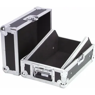 Roadinger Mixer-Case Road MCR-10 schräg, sw | Flightcase für 254-mm-Geräte (10")