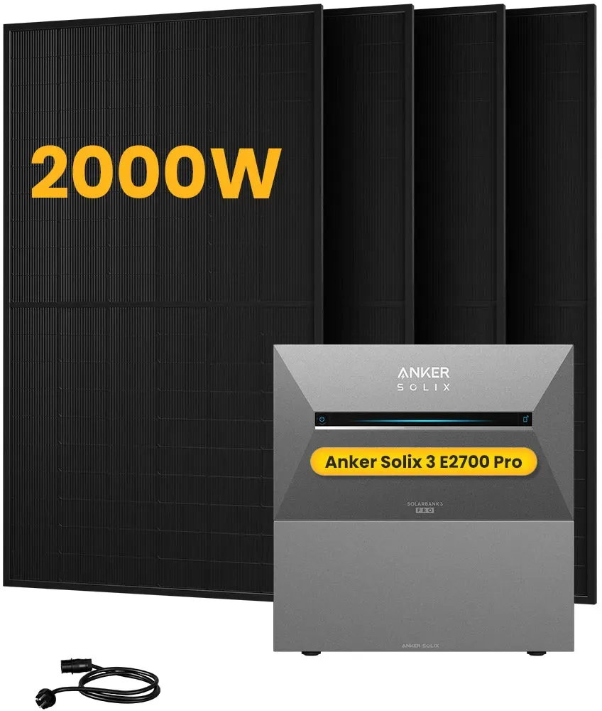 Anker SOLIX Solarbank 3 E2700 Pro, mit 4 x 500 Bifaziale Solarmodule.by Powerness - 5.4kWh / ohne Zubehör / Standardversand
