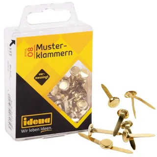 IDENA Musterklammern 80 Stück vermessingt