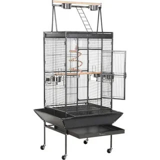 Yaheetech - Vogelkäfig Vogelvoliere Papageienkäfig wellensittichkäfig Vogelhaus mit Rollen,81 x 76 x 174 cm