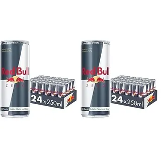 Red Bull Energy Drink Zero Calories, Zuckerfrei, 24 x 250 ml, Dosen Getränke 24er Palette, OHNE PFAND (Packung mit 2)