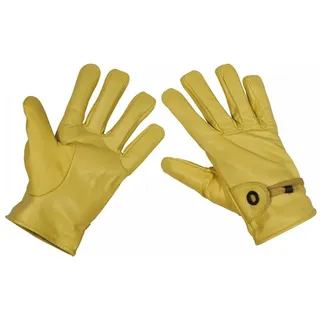 Max Fuchs MFH - Max Fuchs Western Lederhandschuhe gefüttert beige, Größe M/8