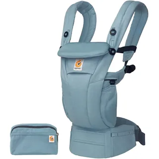 Ergobaby Omni Dream Babytrage für Neugeborene ab Geburt bis 20kg, 4 Positionen SoftTouch Cotton Ergonomische Babybauchtrage Rückentrage Baby-Tragetasche, Slate Blue