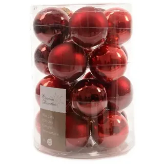 Kaemingk Weihnachtsbaumkugeln Glas 6 cm 20 Stück rot emaille/matt/glänzend