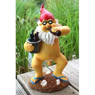 LB H&F Lilienburg Dekofigur Dekofigur Dekofigur Gartenzwerg Zwerg Garten lustig witzig (Gnom Kobold Gartenfigur Gartendeko nackt Bier betrunken Urlaub Strand Mallorca besoffen MANN STEHEND, Gartenparty Garten Party Balkon Figur Statue Skulptur Campingplatz Gartenwichtel draußen außen Gartendekoration Gastgeschenk Geburtstag Geschenk Mitbringsel, Dekoration Herbst Winter FKK Dekozwerg Terrasse PVC Camping), Wichtel Wohnwagen wetterfest frostsicher Deko modern