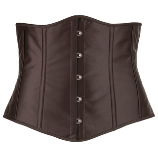 Taillen-Corsage aus Satin, schwarz, 3XL