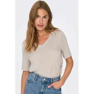 Only Kurzarmshirt ONLELISE S/S V-NECK TOP JRS NOOS grau XL (42)