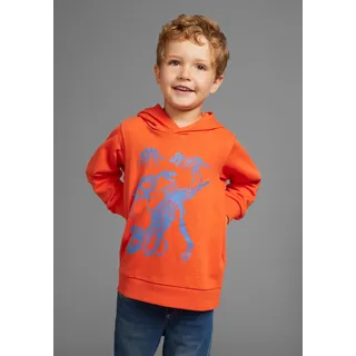 Kidsworld Kapuzensweatshirt "DINO", Jungen, Gr. 92/98, orange, angeraute Sweatware, Obermaterial: 100% Baumwolle.