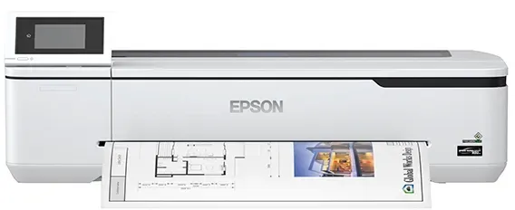 Epson SureColor SC-T2100 Tinten-Großformatdrucker für Poster und technische Zeichnungen (Drucke bis DIN A1+, Rollendrucke bis 24 Zoll (61 cm/A1+), WiFi, Ethernet), schwarz