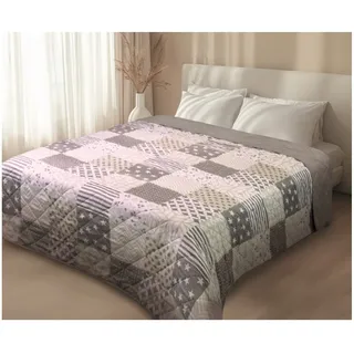 Dekor Tagesdecke ca. 220 x 240 cm - patchwork grau