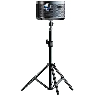 Gwezmxs Beamer Ständer Höhenverstellbar 32-60cm, Beamer Stativ 1/4" Gewinde, Schwarz Projektorständer mit 360° Drehbarem Kugel