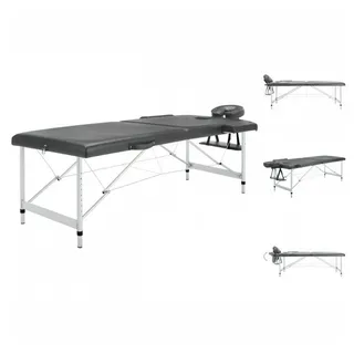 vidaXL Massageliege 2-Zonen Aluminiumgestell Anthrazit 186x68 cm