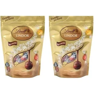 Lindt Schokolade LINDOR Kugeln Mischung | 399g | Ca. 30 Schokoladen Kugeln Vollmilch-, weiße und dunkle Schokolade mit zartschmelzender Füllung | Pralinengeschenk | Schokoladengeschenk (Packung mit 2)
