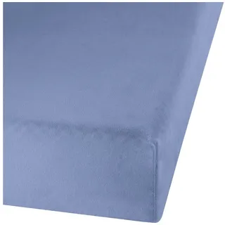 Erwin Müller Spannbettlaken Biber 180 x 200 - 200 x 200 cm blau