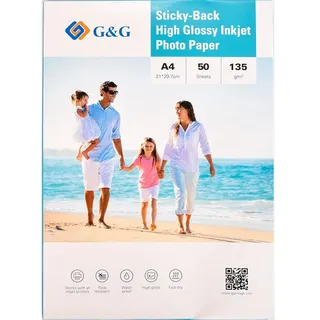 G&G Selbstklebendes Fotopapier 50 Blatt DIN-A4 hochglänzend
