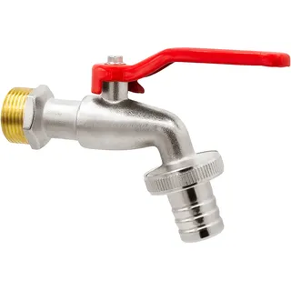 VARIOSAN Kugelauslaufhahn 11947, 1/2", messing, vernickelt, mit Schlauchverschra...