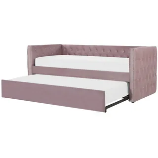 Beliani Ausziehbett GASSIN 90 x 200 cm rosa